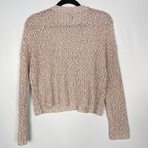 Moon & Madison XSmall XS Red Cream Marled Knit Sweater Crew Neck Womens Cotton - Picture 2 of 8